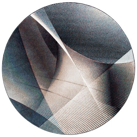 Safavieh 4 x 4 ft. Hollywood Power Loomed Round Area Rug; Beige & Blue HLW715B-4R